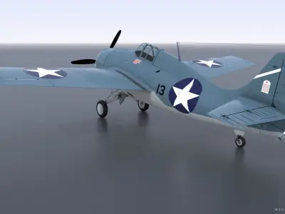 F4F-3 WILDCAT 13 Low-poly 3D model