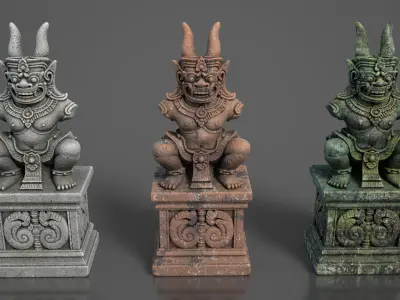 Ancient Khmer Statue15-250523 Low-poly 3D model
