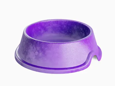 Used Metal Dog Bowl 03 3D model