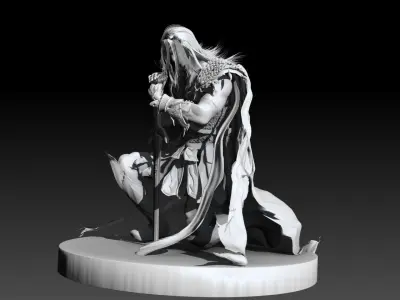 Greek Warrior After Battle Low-poly 3D model