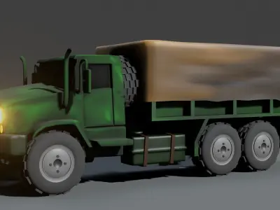 Military truck Low-poly 3D model