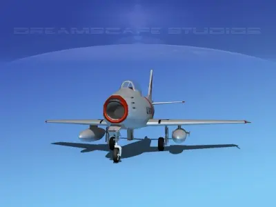 North American F-86 Sabre Jet V05 USAF 3D model