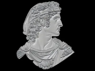 Alexander the Great 3D Relief Bust 3D print model