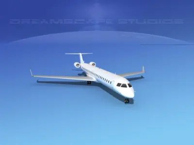 Bombardier CRJ1000 Unmarked 1 3D model