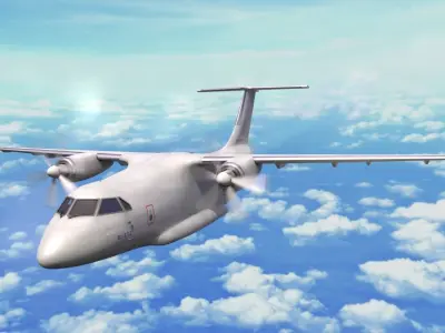 IL-112 airplane with propellers 3D model