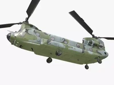 CH-47 Chinook Korean Army Basic Animation Low-poly 3D model
