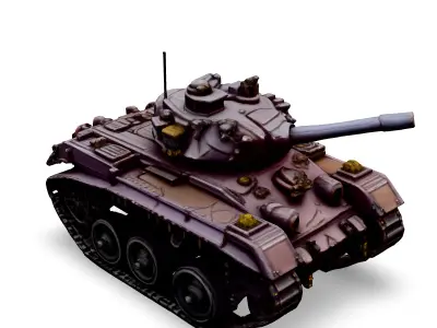 Realistic Detailed Military Tank Model Low-poly 3D model