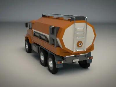 Low Poly Vintage Truck 03 Low-poly 3D model