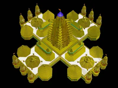 Golden Indian Temple 3D model