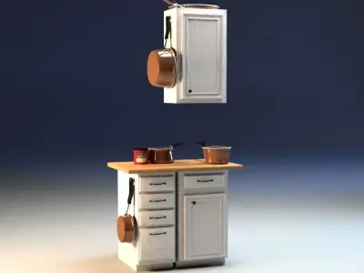 basic kitchen cabinets Free 3D model