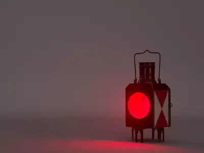 Vintage Railway End-Of-Train Lantern - German Railway 3D model