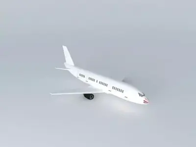 Low Poly Medium Range Aircraft Free 3D model