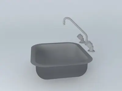 Cuba / Sink and Faucet Steel Free 3D model