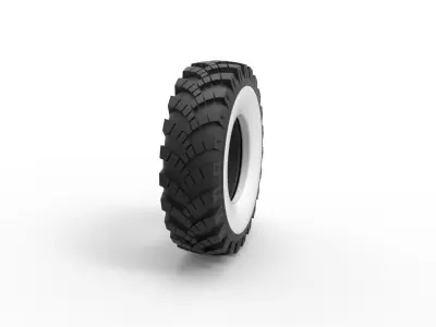 Military Ural Whitewall tire OI-25 Scale 1 to 25 3D print model