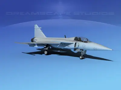 SAAB S39 Gripen Fighter V06 3D model