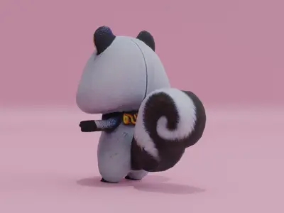 Squirrel Baby Cute Pixar Style Free low-poly 3D model