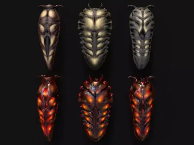 Mobile Leeches Low-poly 3D model