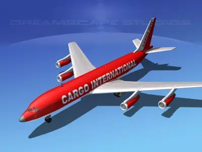 Boeing 707 Cargo Intl 3D model