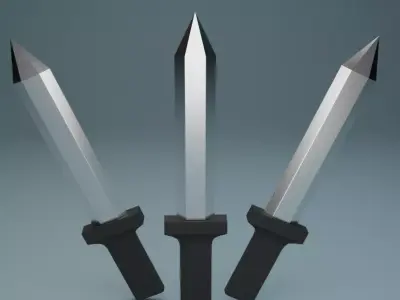 Low-Poly Knife sword Low-poly 3D model