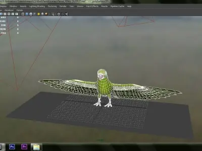Green Parrot 3D model