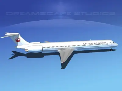 Douglas MD-80 Japan Airlines 3D model
