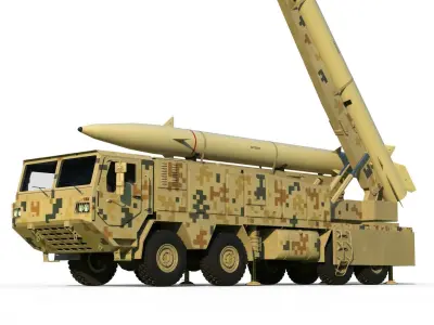 Zolfaghar Iranian road-mobile missile 3D model