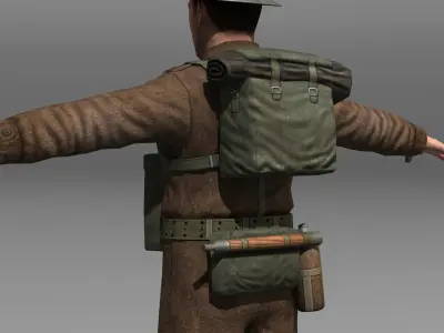 British Soldier and Lee Enfield Low-poly 3D model