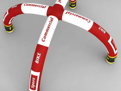 Banner commercial road bike low poly Low-poly 3D model