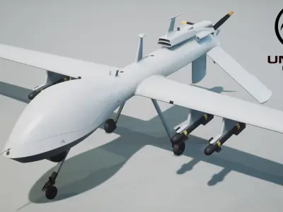 UAV MQ-1C Gray Eagle PBR Low-poly 3D model