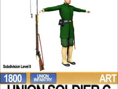 Civil War Union Soldier C Infantry Sharpshooter 3D model