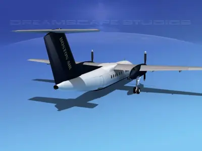 Dehaviland DHC-8 100 Boston Air 3D model