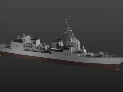 JMSDF Akizuki class destroyer 3D model