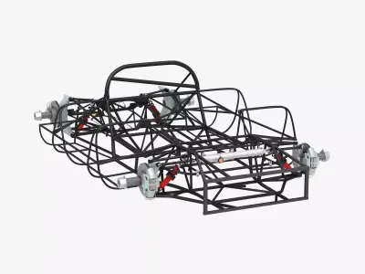 Chassis Frame - Ferrari 312p Spyder 3D model