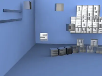 Alphabet Bookshelves Free 3D model