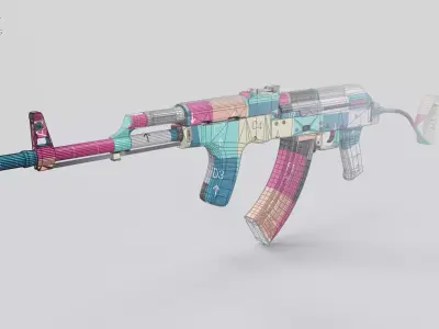 PA md 86 Rifle with Folding Stock Low-poly 3D model