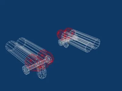 Ofuda Shotgun Low-poly 3D model