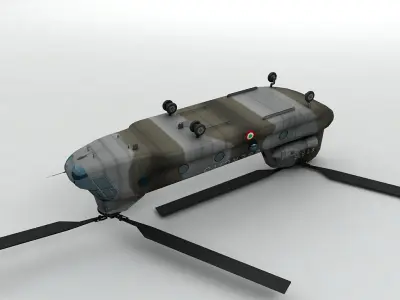 CH47 Chinook Helicopter Italian Army Low-poly 3D model