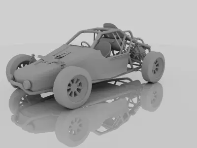 Dune Buggy PUBG Untextured Low-poly 3D model