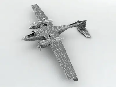  Diamond DA-42 Aircraft  Low-poly 3D model
