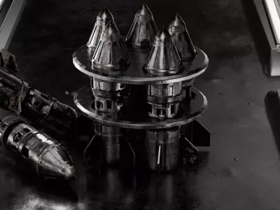 Sci-fi military rockets 3D model