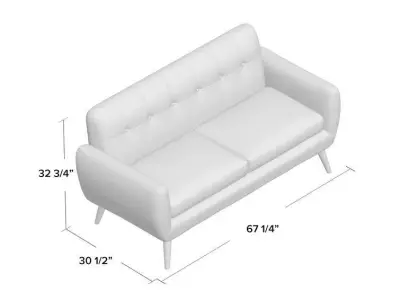 Loveseats Sofa  for Augmented Reality  Glb and Usdz  Free low-poly 3D model