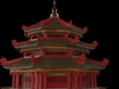Chinese ancient tower 3D model