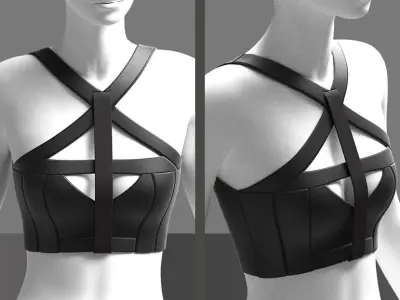 3 CROP TOPS 3D model