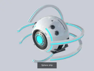 Sphere ship collection 3D Model Pack