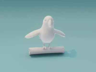 Cartoon Ara Parrot Animated and Rigged Base Mesh 3D Model Low-poly 3D model