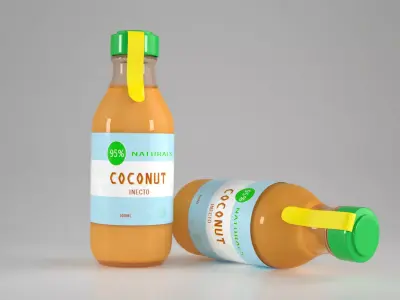 Juice Bottles Free low-poly 3D model