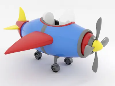 Cartoon Airplane Low-poly 3D model Low-poly 3D model