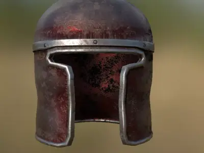 Barbute Helmet Low-poly 3D model