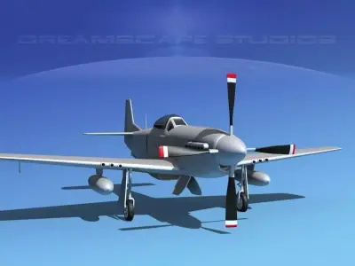 P-51D Mustang Bare Metal 3D model
