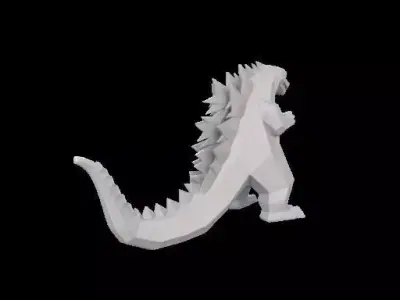 Low Poly Godzilla Sculpture 3D print model